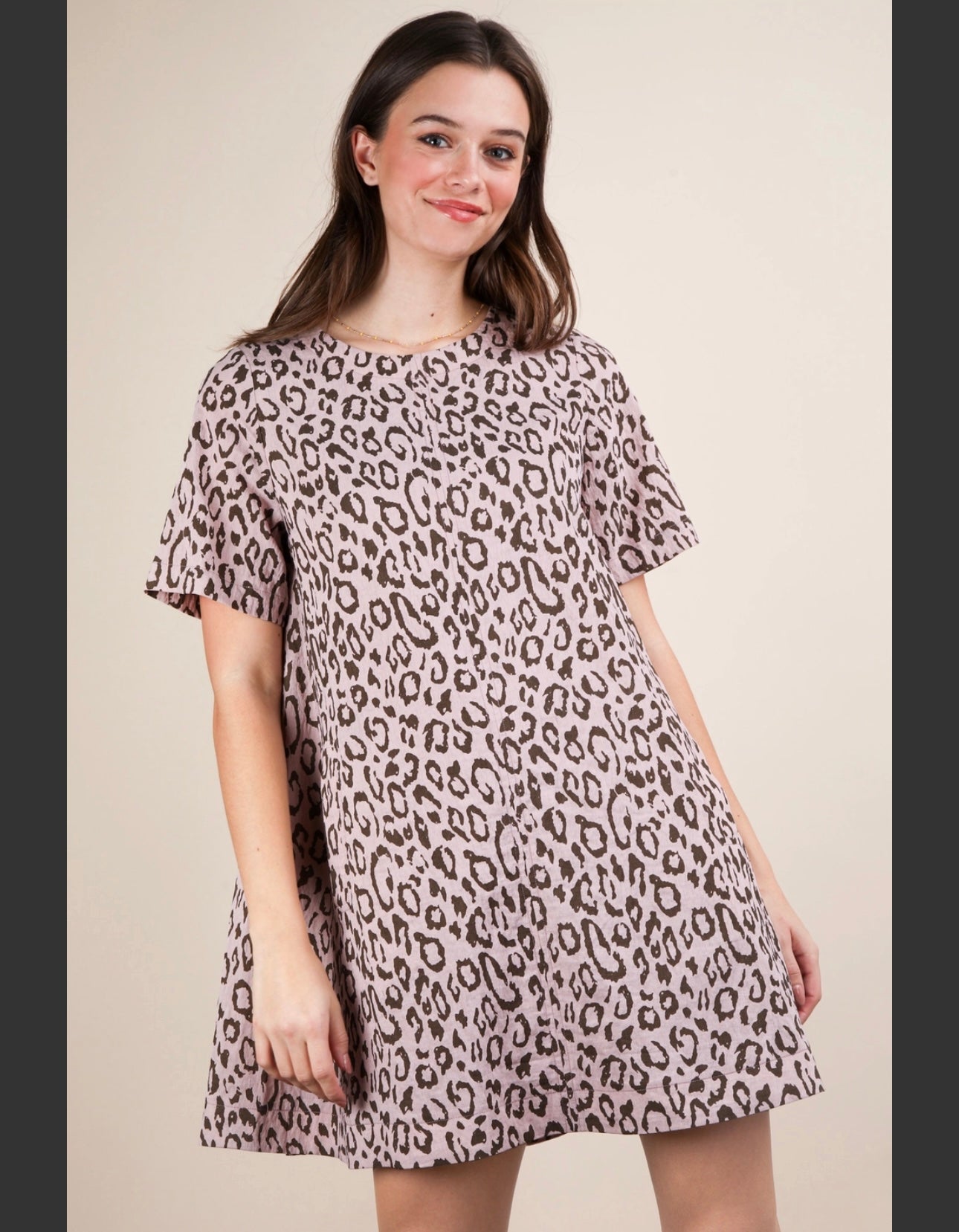 Leopard mini dress with pockets
