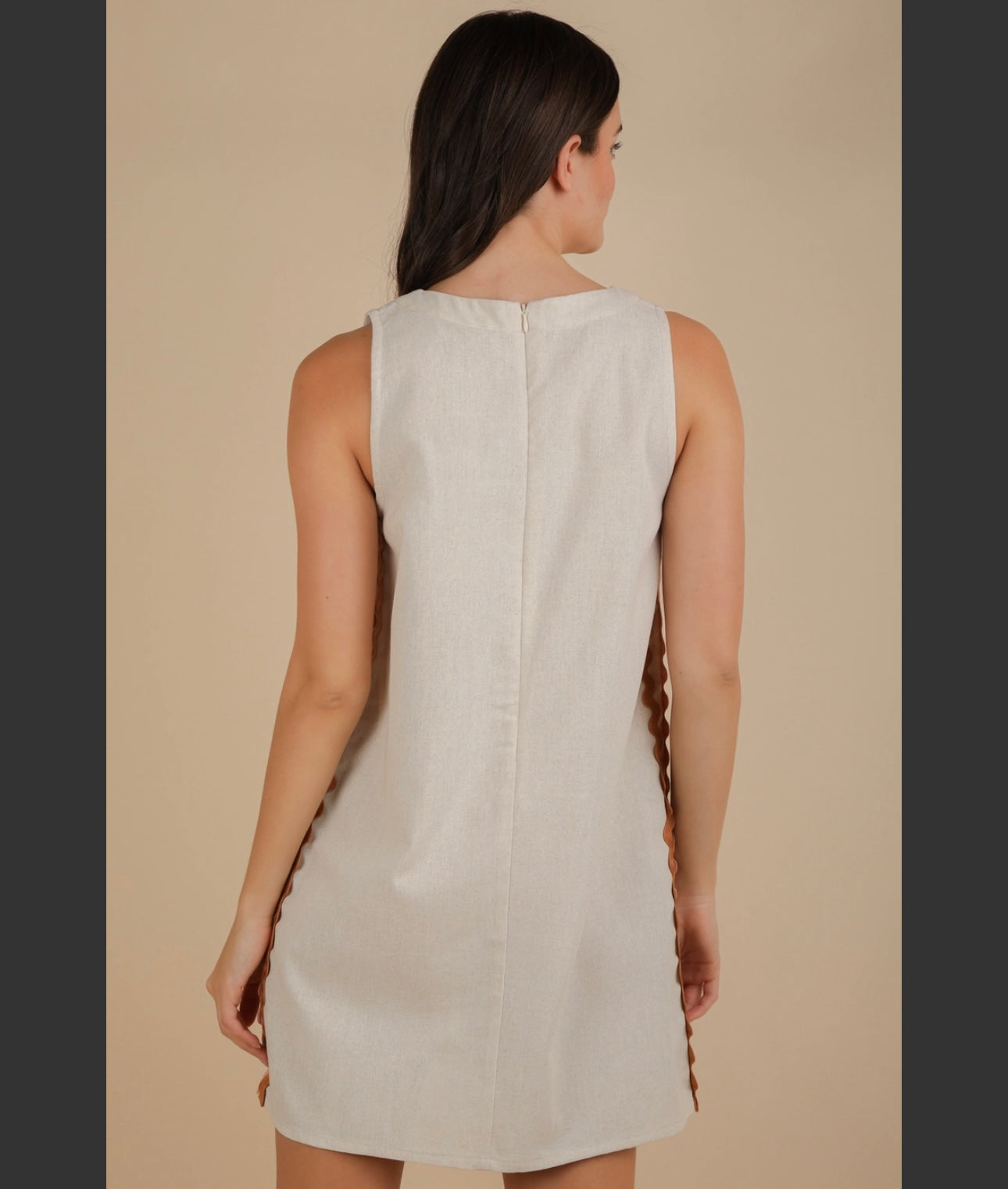 Wave detail shift dress - cream