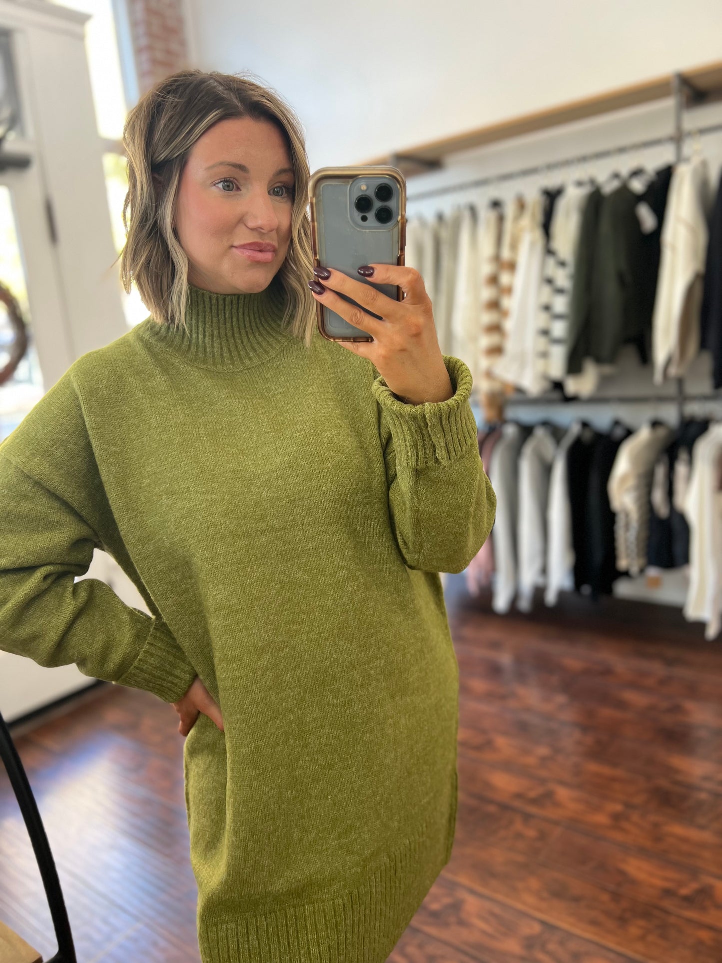 Green Sweater Dress