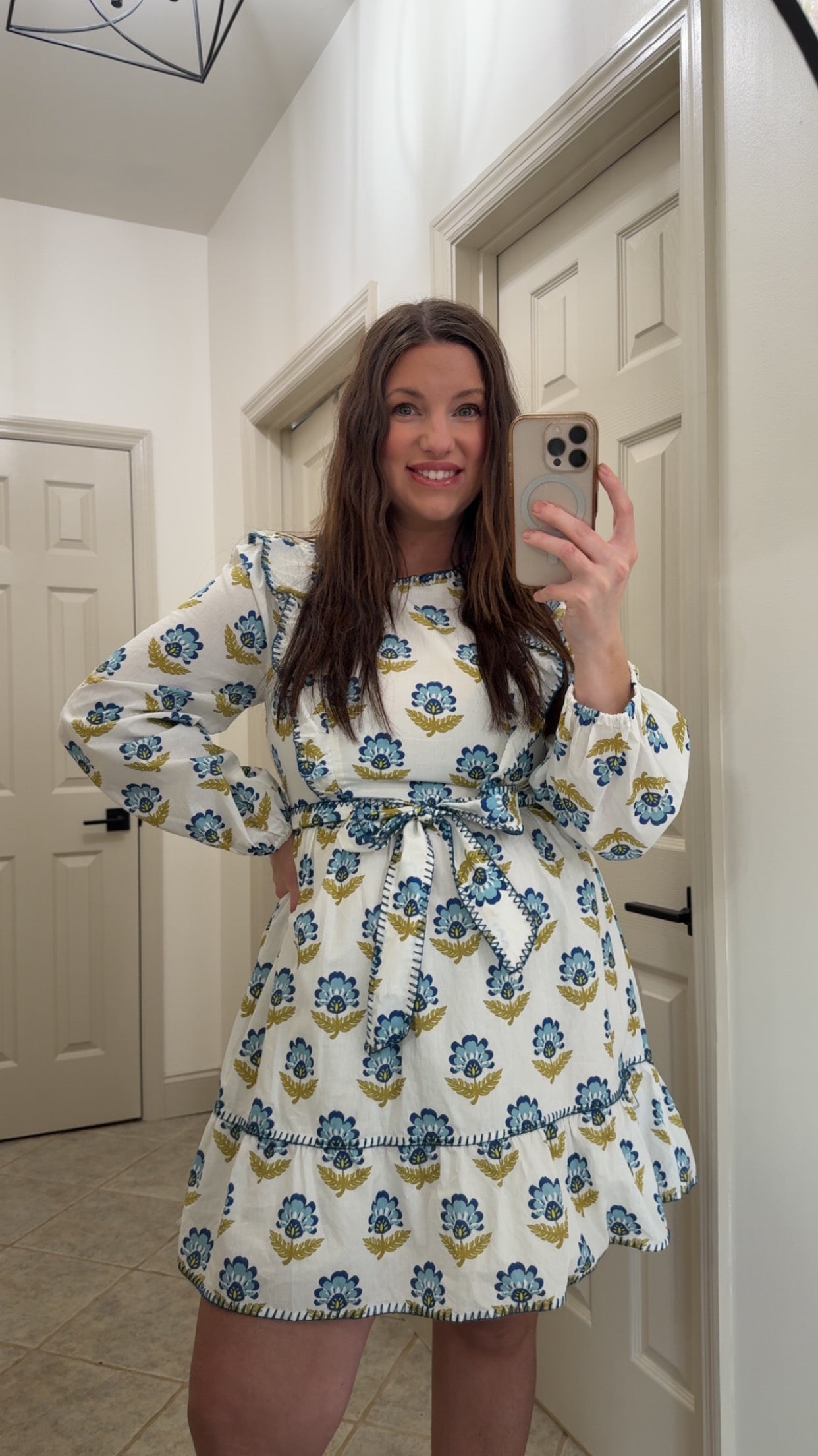 Blue Blooms Mini Dress