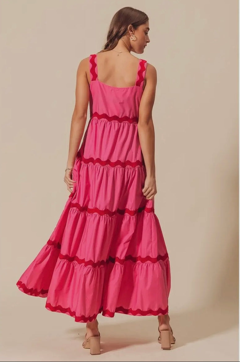 Scalloped ric rac maxi dress